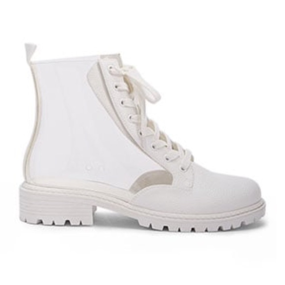 Clear lace-up boots
